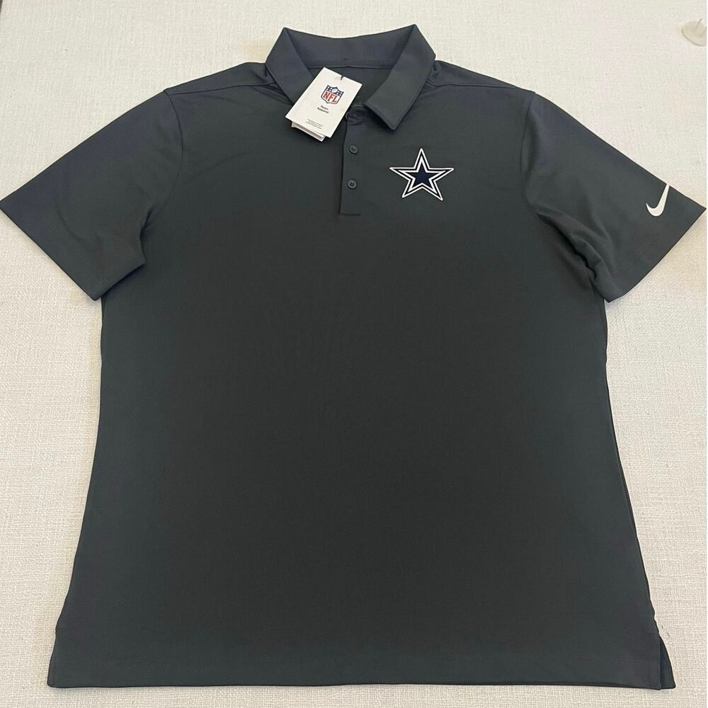NWT Nike Dallas Cowboys Men's Dri-FIT Polo Shirt Gray Golf NFL Star READ